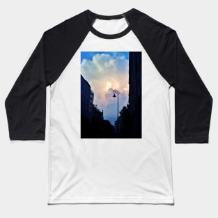 Streetlamp Silhouette Baseball T-Shirt